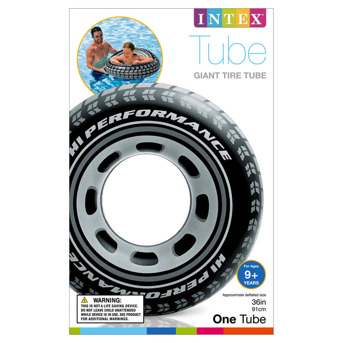 Intex Giant 36" Inflatable Tire Tubes for Pool, Lake and Ocean Fun - 6 Pack
