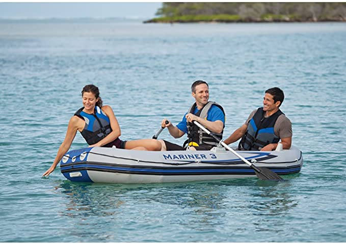 Intex Mariner 3, 3-Person Inflatable Boat Set with Aluminum Oars an