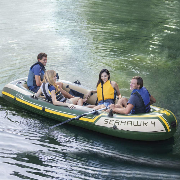 Intex Seahawk 4 Inflatable Boat - 4-Person Inflatable Dinghy for Lakes, Rivers and the Sea