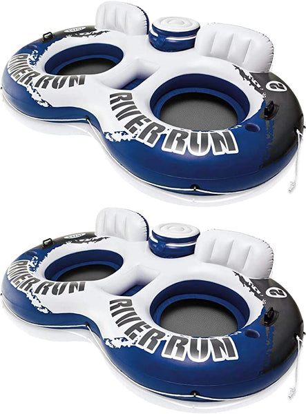Intex River Run Connect 1 Person Floating Tube, Blue (2 Pack) & 2 Person  Tube, 3 Piece - King Soopers