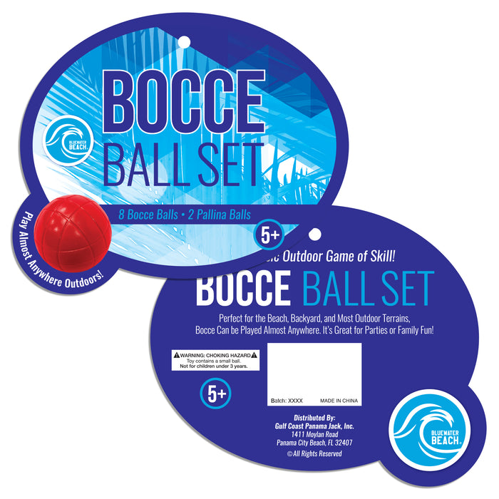 Bluewater Beach Sports Equipment Bocce Ball Set Multicolor Beach Games (8 Pack & 2 ) | Yard Games and Beach Games|