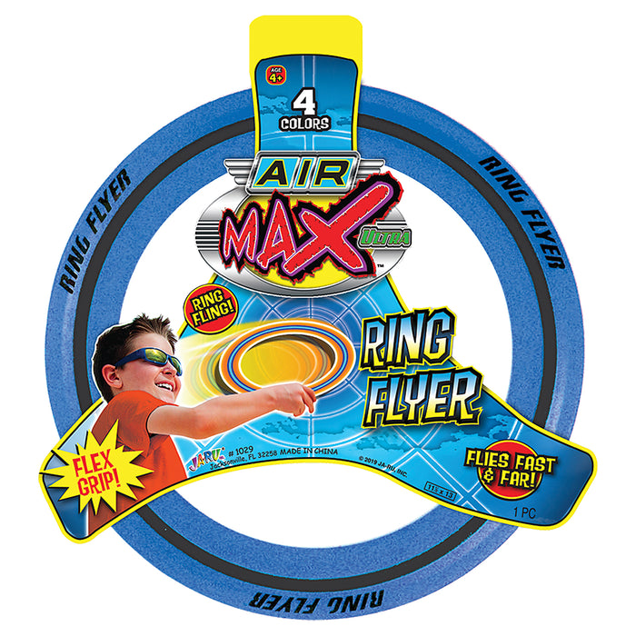 Ja-Ru Air Max Ring Flyer Frisbee Disc with Flex Grip | Outdoors Glider Ultimate Sports Pro Beach Toys Flying Discs for Kids & Adult. Safe, Soft & Professional