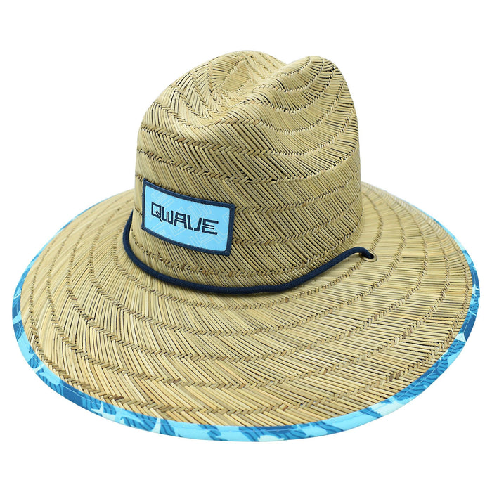 Qwave Men's Straw Lifeguard Hat - Aquafish Print
