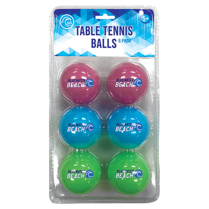 Bluewater Beach Table Tennis Balls (6 Pack)