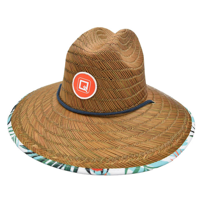 Qwave Women's Straw Lifeguard Hat - Red Tropical Print